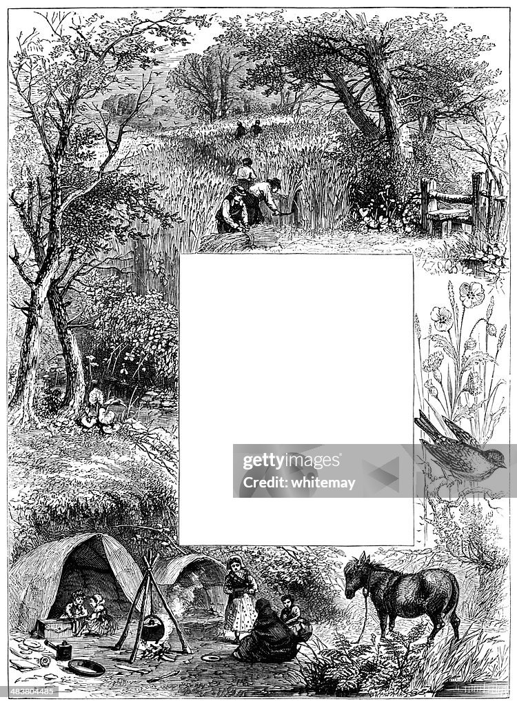 Victorian harvest time border