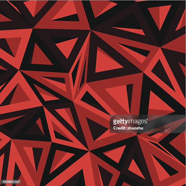 abstrakt rot geometrie muster hintergrund - triangel stock-grafiken, -clipart, -cartoons und -symbole