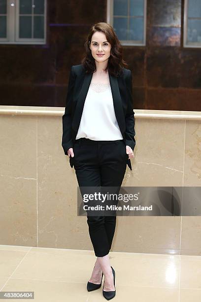 Michelle Dockery attends the press launch of "Downton Abbey" at May Fair Hotel on August 13, 2015 in London, England.