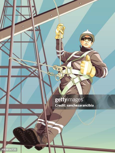 work at height - height stock illustrations