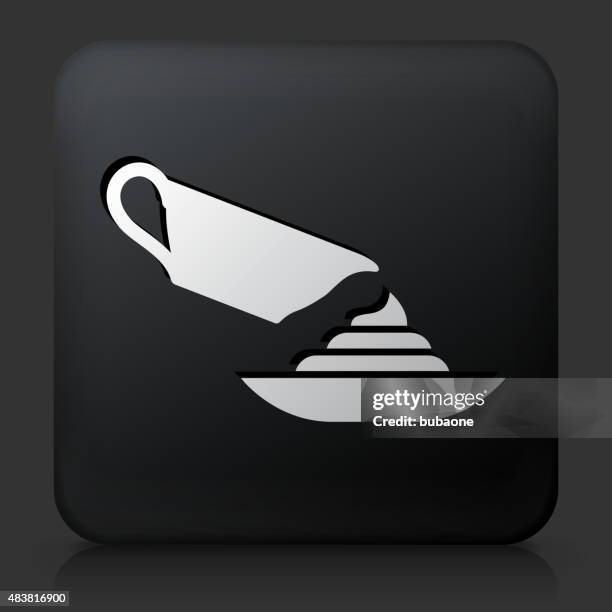 black square button with swirl - empty plate stock illustrations
