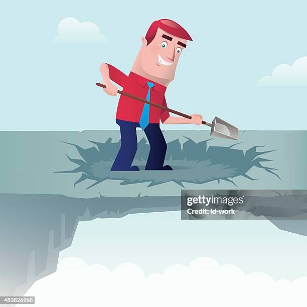 businessman digging - man buried stock illustrations