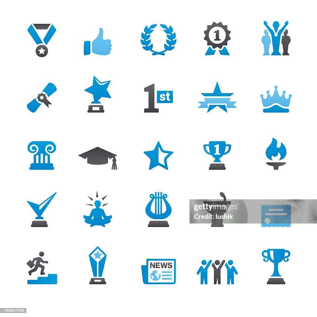 Social Achievement related vector icons