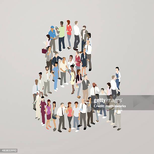 people forming ampersand - ampersand stock illustrations