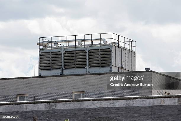 Water cooling tower that was found to have traces of legionella pneumophila bacteria, which may have helped cause the recent outbreak of...