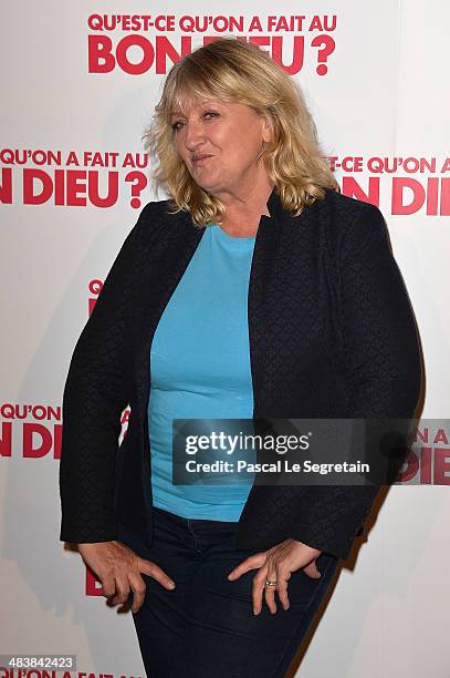 Charlotte de Turckheim attends the 'Qu'est-ce Qu'on A Fait Au Bon Dieu?' Paris Premiere at Le Grand Rex on April 10, 2014 in Paris, France.