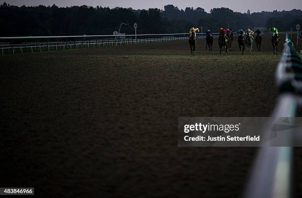 Artistic Flight ridden by Fergus Sweeney wins the Centrepoint Handicap at Lingfield Park on August 13, 2015 in Lingfield, England.