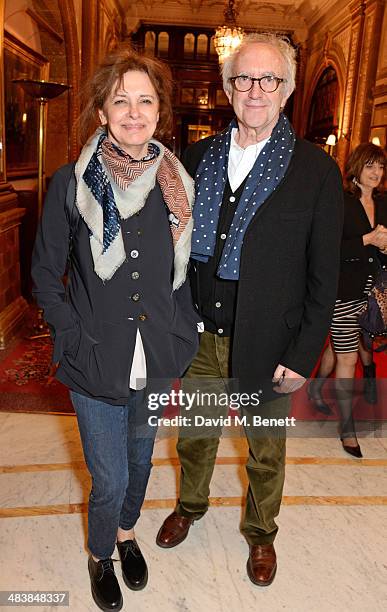 Kate Fahy and Jonathan Pryce attend an after party following the press night performance of "Handbagged" at the Royal Horseguards hotel on April 10,...