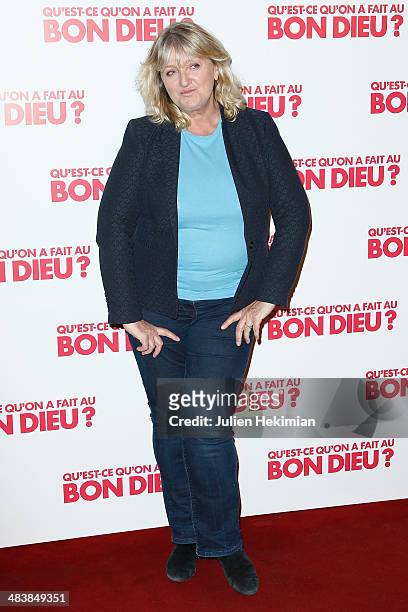 French actress and humorist Charlotte de Turckheim attends 'Qu'est-ce Qu'on A Fait Au Bon Dieu?' Paris Premiere at Le Grand Rex on April 10, 2014 in...
