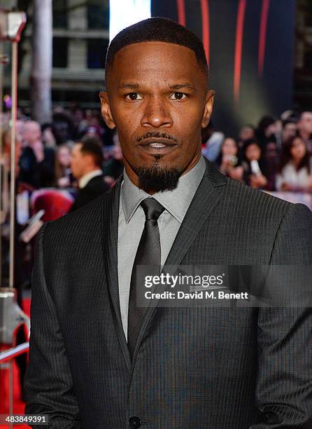 Jamie Foxx attends the World Premiere of "The Amazing Spider-Man 2" at Odeon Leicester Square on April 10, 2014 in London, England.