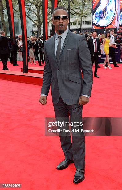 Jamie Foxx attends the World Premiere of "The Amazing Spider-Man 2" at Odeon Leicester Square on April 10, 2014 in London, England.