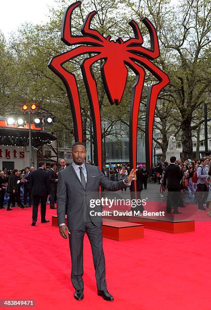 Jamie Foxx attends the World Premiere of "The Amazing Spider-Man 2" at Odeon Leicester Square on April 10, 2014 in London, England.