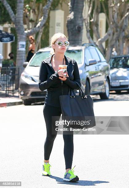 Ashley Benson is seen on August 12, 2015 in Los Angeles, California.