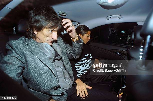 Ronnie Wood and Ana Araujo are seen attending the 'Boogie for Stu: A Tribute to Ian Stewart', a charity concert in memory of The Rolling Stones...