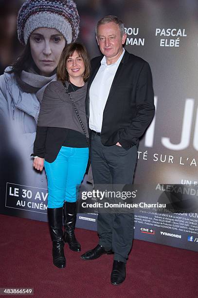 Yann Queffelec and his wife attend the '24 Jours' Paris Premiere at Cinema Gaumont Marignan on April 10, 2014 in Paris, France.