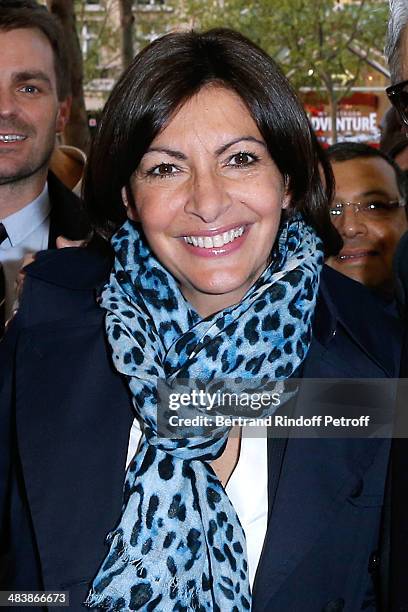 Mayor of Paris Anne Hidalgo attends the '24 Jours' Paris Premiere at Cinema Gaumont Marignan on April 10, 2014 in Paris, France.