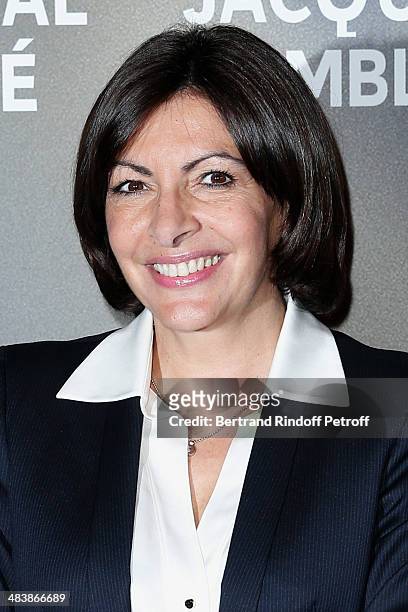 Mayor of Paris Anne Hidalgo attends the '24 Jours' Paris Premiere at Cinema Gaumont Marignan on April 10, 2014 in Paris, France.