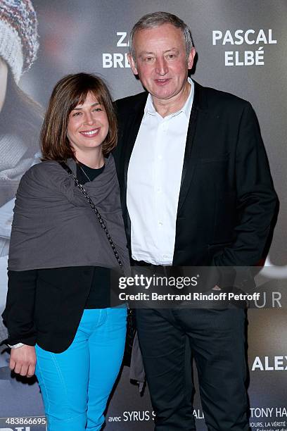 Writer Yann Queffelec and his wife Servanne attend the '24 Jours' Paris Premiere at Cinema Gaumont Marignan on April 10, 2014 in Paris, France.