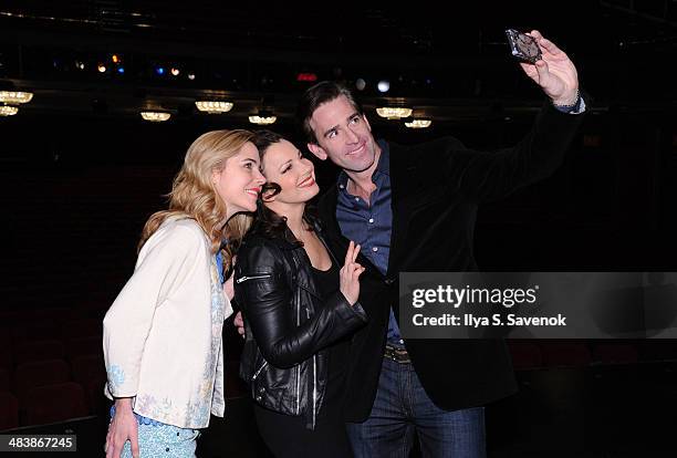 Backstage at "Cinderella" with "Under My Skin" stars on April 10, 2014 in New York City.