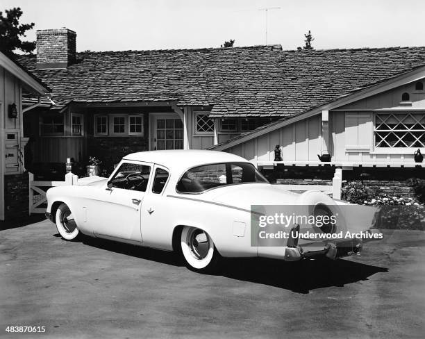 Studebaker Commander V8 coupe with a Continental extension kit on the back, 1954. It was designed by industrial designer Raymond Loewy and Bob Burke.