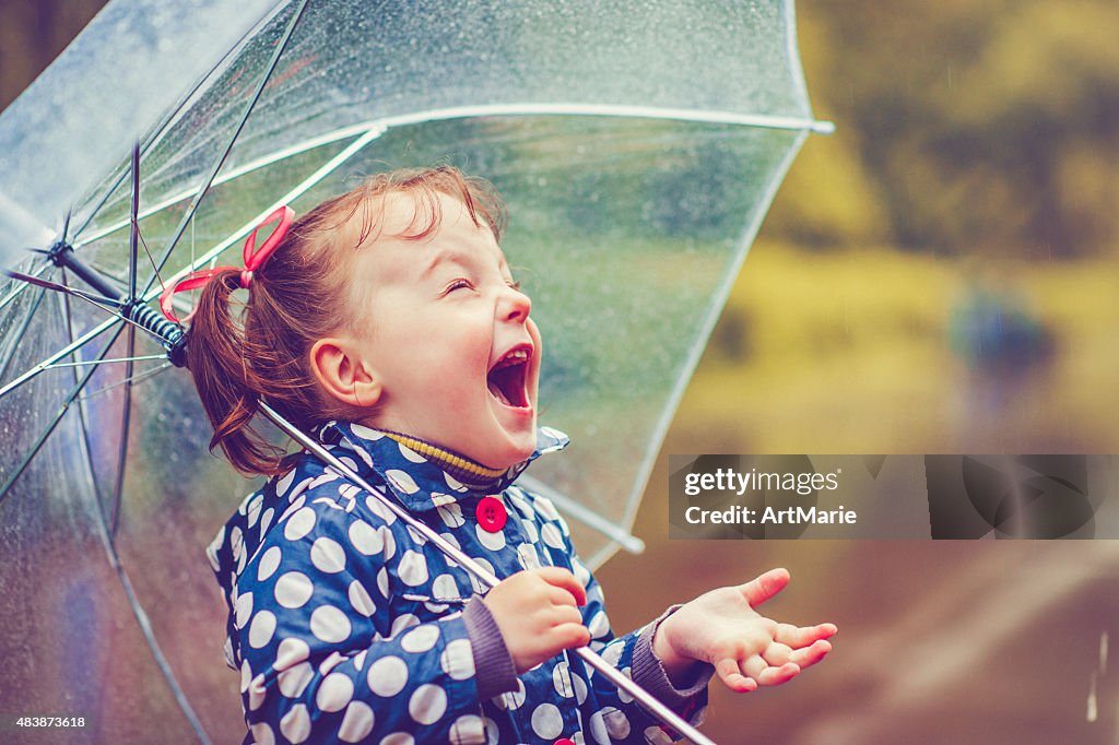 Happy in rain