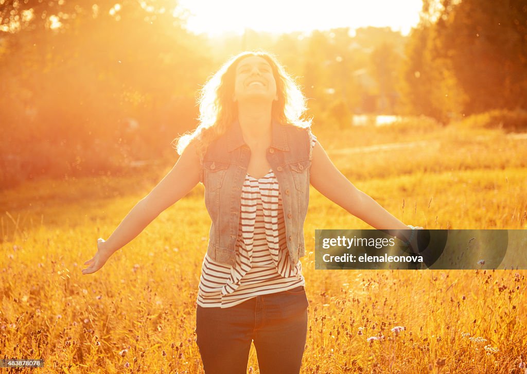 Beautiful girl on the nature