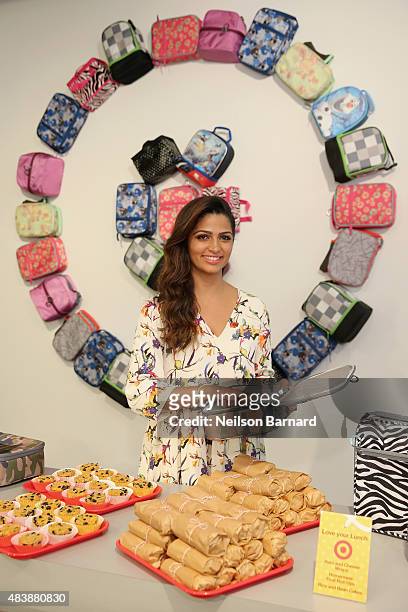 Lifestyle Expert Camila Alves packs the perfect lunch at a Target back-to-school event on August 13, 2015 in New York City.