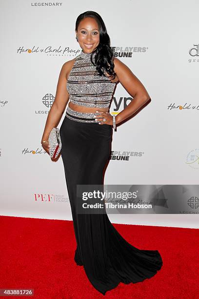 Leah Pump attends the 15th annual Harold and Carole Pump Foundation gala at the Hyatt Regency Century Plaza on August 7, 2015 in Los Angeles,...