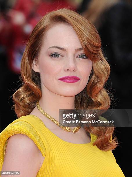 Emma Stone attends the World Premiere of "The Amazing Spider-Man 2" at Odeon Leicester Square on April 10, 2014 in London, England.