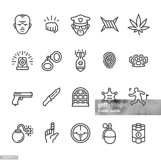 crime related vector icons - anti bullying stock illustrations