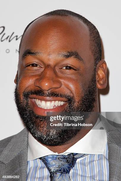 Donovan McNabb attends the 15th annual Harold and Carole Pump Foundation gala at the Hyatt Regency Century Plaza on August 7, 2015 in Los Angeles,...