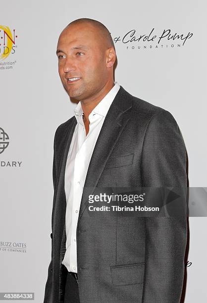 Derek Jeter attends the 15th annual Harold and Carole Pump Foundation gala at the Hyatt Regency Century Plaza on August 7, 2015 in Los Angeles,...
