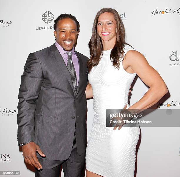 James Townsend and Taylor Drescher attend the 15th annual Harold and Carole Pump Foundation gala at the Hyatt Regency Century Plaza on August 7, 2015...
