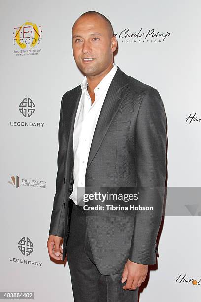 Derek Jeter attends the 15th annual Harold and Carole Pump Foundation gala at the Hyatt Regency Century Plaza on August 7, 2015 in Los Angeles,...