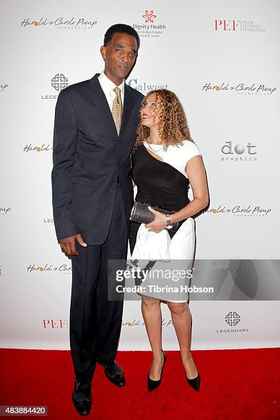 Ralph Sampson and Aleize Sampson attend the 15th annual Harold and Carole Pump Foundation gala at the Hyatt Regency Century Plaza on August 7, 2015...