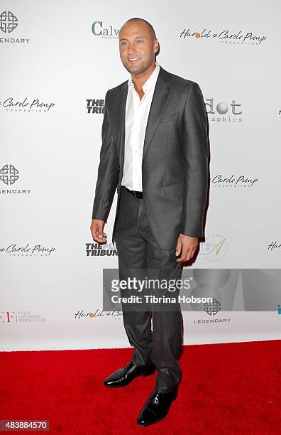 Derek Jeter attends the 15th annual Harold and Carole Pump Foundation gala at the Hyatt Regency Century Plaza on August 7, 2015 in Los Angeles,...