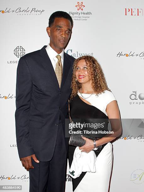 Ralph Sampson and Aleize Sampson attend the 15th annual Harold and Carole Pump Foundation gala at the Hyatt Regency Century Plaza on August 7, 2015...