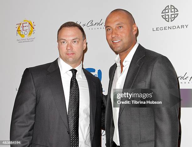 Thomas Tull and Derek Jeter attend the 15th annual Harold and Carole Pump Foundation gala at the Hyatt Regency Century Plaza on August 7, 2015 in Los...