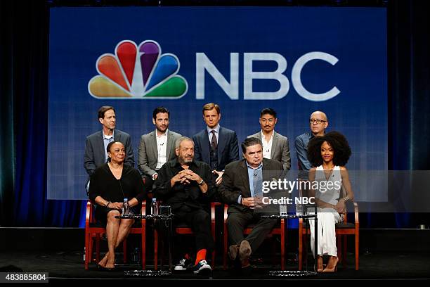 NBCUniversal Press Tour, August 2015 -- NBC's "Chicago Med" Session -- Pictured: Andrew Dettman, Executive Producer; S. Epatha Merkerson, Colin...