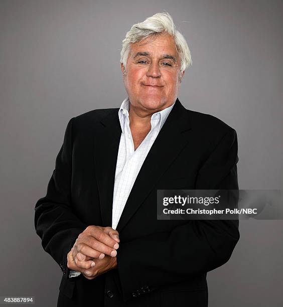 NBCUniversal Portrait Studio, August 2015 -- Pictured: TV personality Jay Leno from "Jay Leno's Garage" poses for a portrait at the NBCUniversal...