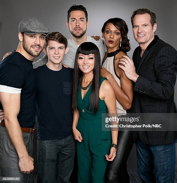 NBCUniversal Portrait Studio, August 2015 -- Pictured: Actors Ryan Guzman, Robbie Kay, Zachary Levi, Kiki Sukezane, Judi Shekoni and Jack Coleman...