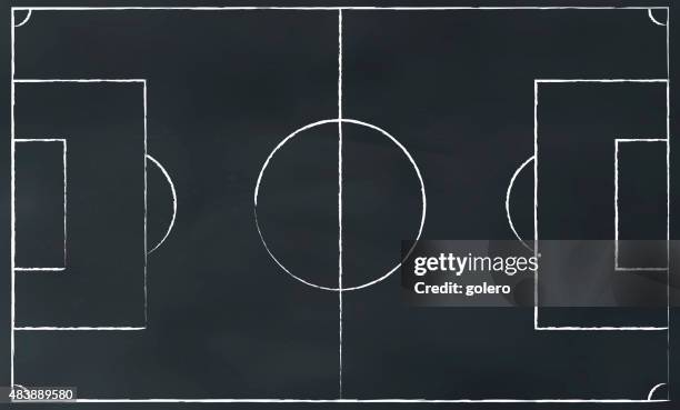 vector soccerfield illustration on chalk board - corner marking 幅插畫檔、美工圖案、卡通及圖標