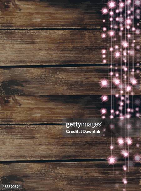 string of pink lights with wooden background - making jam stock illustrations