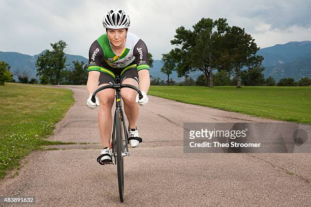 Australian Cyclist, Anna Meares poses during a portrait shoot at Memorial Park on August 1, 2015 in Colorado Springs, Colorado.