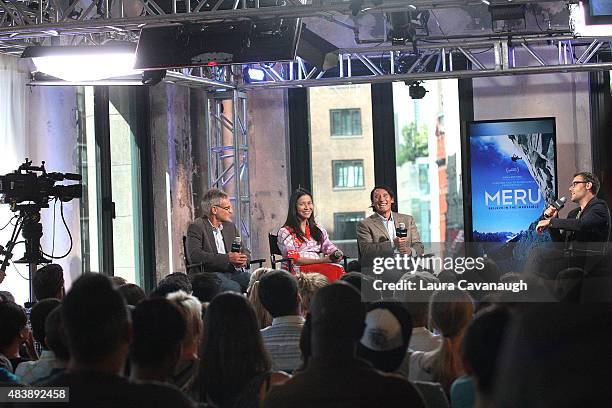 Jon Krakauer, E. Chai Vasarhelyi, Jimmy Chin and Ricky Camilleri attend AOL Build Presents: "MERU"at AOL Studios In New York on August 13, 2015 in...