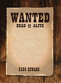Vector antique 'Wanted' poster design template with copy space