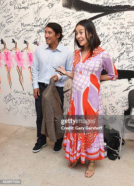 Filmmaker and mountaineer Jimmy Chin and filmmaker E. Chai Vasarhelyi attend AOL Build Presents: "MERU"at AOL Studios In New York on August 13, 2015...