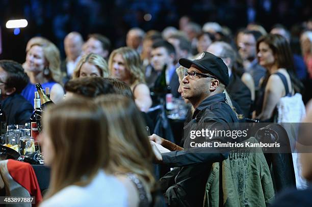 Musician Tom Morello attends the 29th Annual Rock And Roll Hall Of Fame Induction Ceremony at Barclays Center of Brooklyn on April 10, 2014 in New...