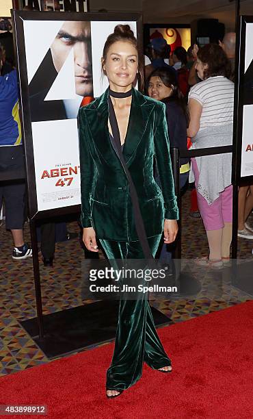 Actress Hannah Ware attends the "Hitman Agent 47" New York premiere at AMC Empire 25 theater on August 13, 2015 in New York City.