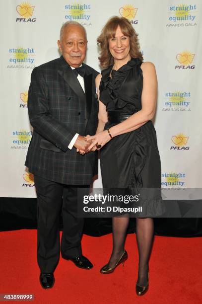 Former Mayor of New York David Dinkins and comedian Lizz Winstead attend the PFLAG National Straight For Equality Awards at Marriott Marquis Times...